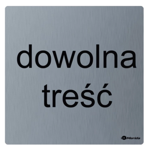 Piktogram DOWOLNEJ TREŚCI ze stali matowej grawer laserowy